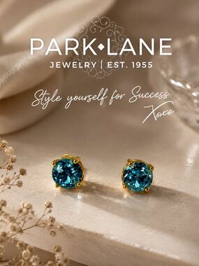 Park Lane Women’s Turquoise Crystal Stud Earrings Gold Tone Elegant Earrings